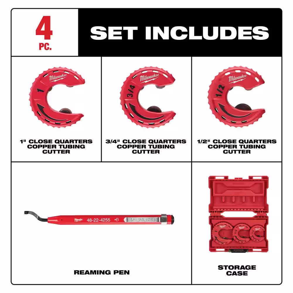 Milwaukee Close Quarters Tubing Cutter Set with Reaming Pen