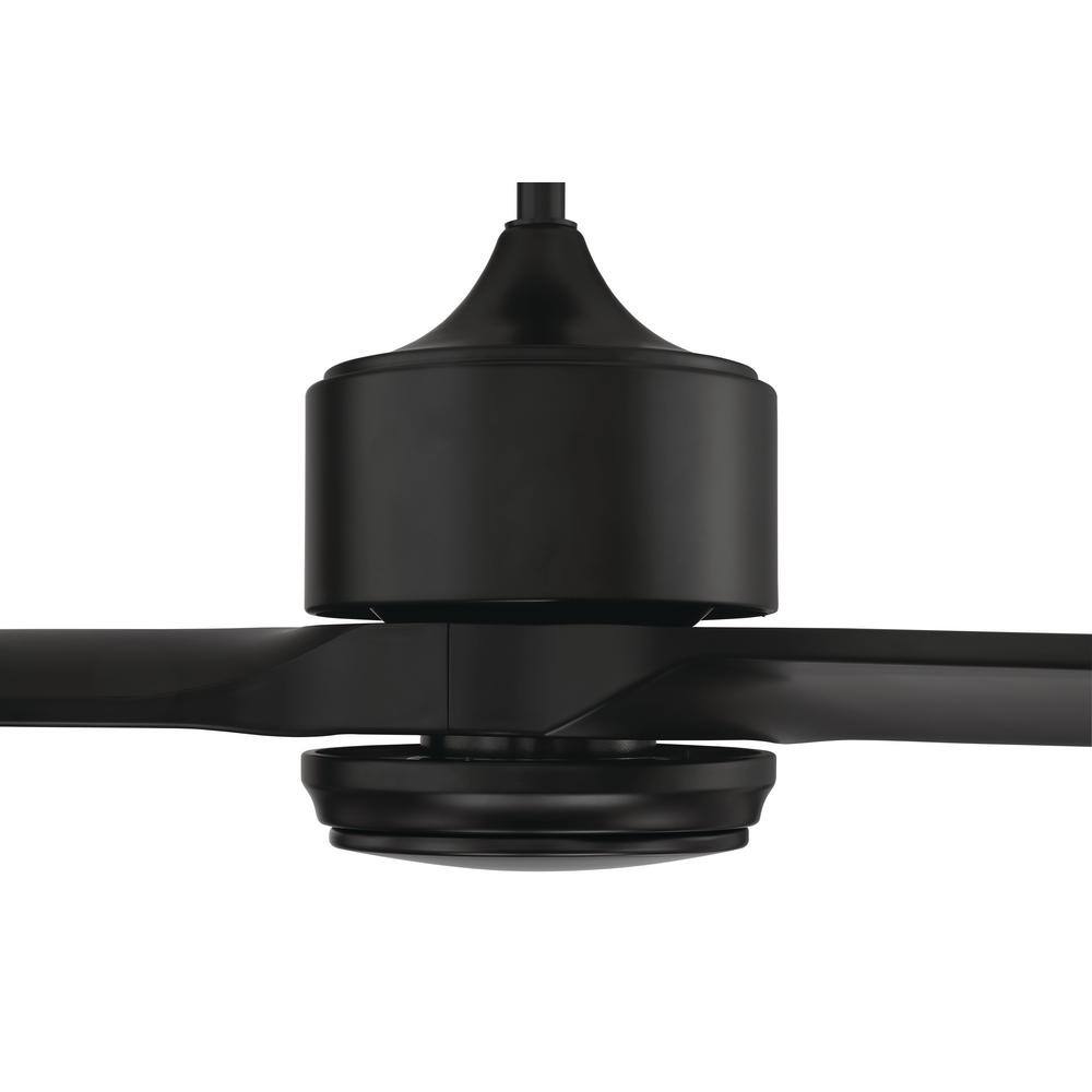 CRAFTMADE Mobi 60 in. Indoor/Outdoor Flat Black Finish Ceiling Fan with Integrated LED Light and Remote/Wall Control Included