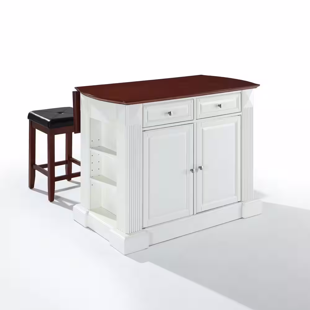 CROSLEY FURNITURE Coventry White Kitchen Island with Stools