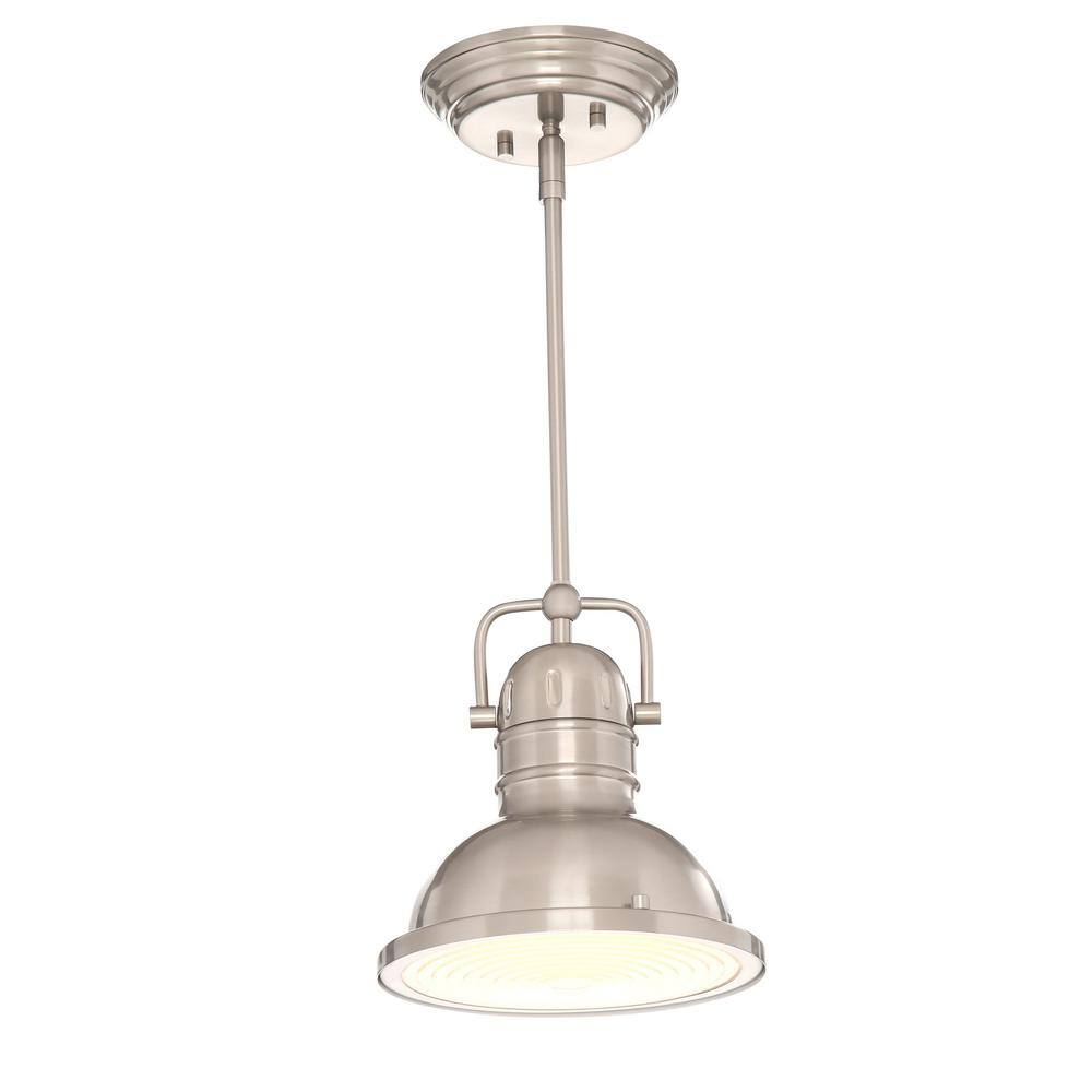 Westinghouse Boswell 1-Light Brushed Nickel Mini Pendant with LED Bulb