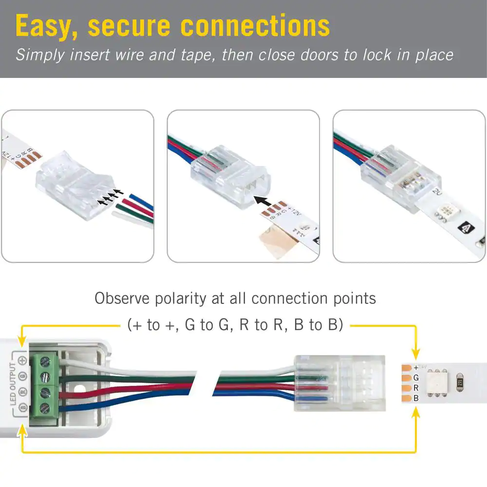 Armacost Lighting 4-Pin Wire to Tape Connector Cord (6-Pack)