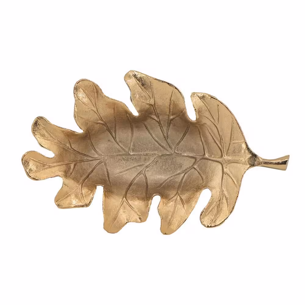 A & B Home Gold Aluminum Leaf Tray 19 in. x 12 in. x 3.5 in.