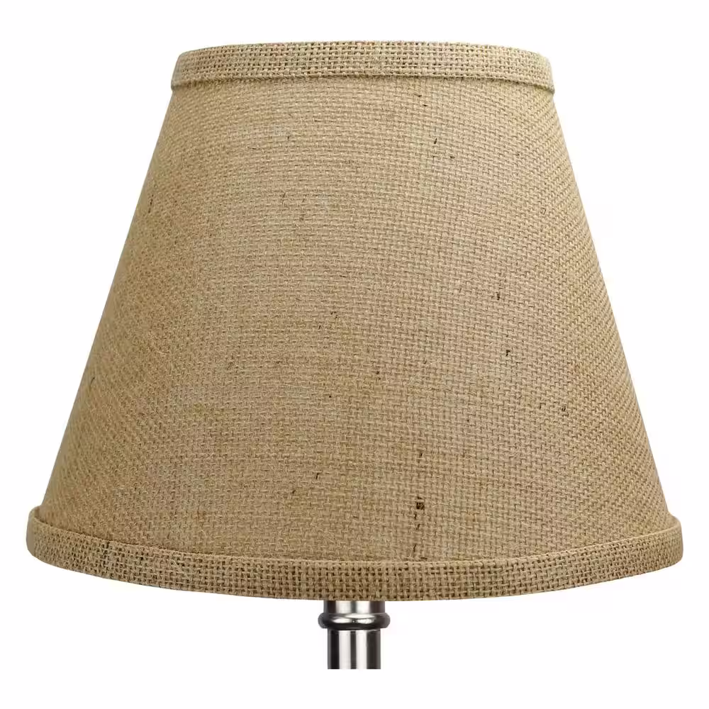 FenchelShades.com 5 in. Top Diameter x 9 in. Bottom Diameter x 7 in. Slant Burlap Natural Empire Lamp Shade