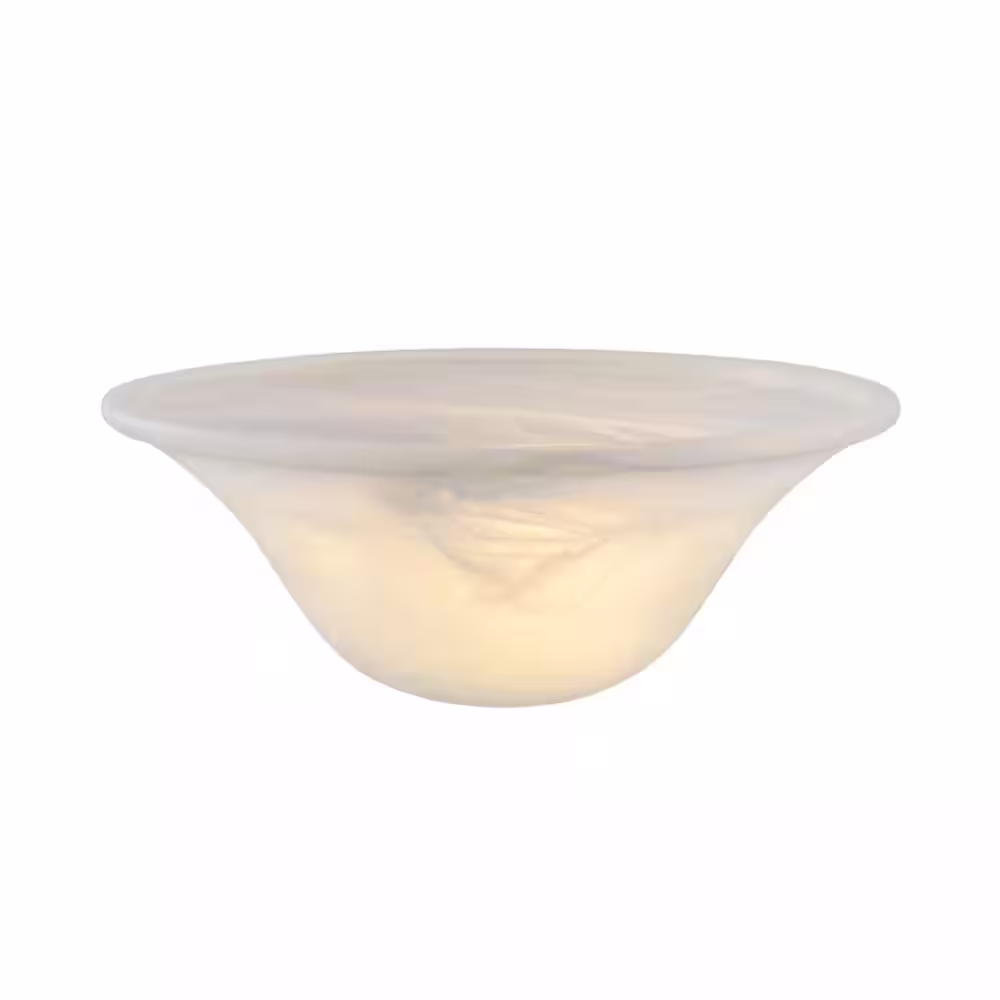None 4-3/4 in. H x 12-1/4 in. Dia/Alabaster Glass Shade For Torchiere Lamp, Swag Lamp and Pendant&Island Fixture.