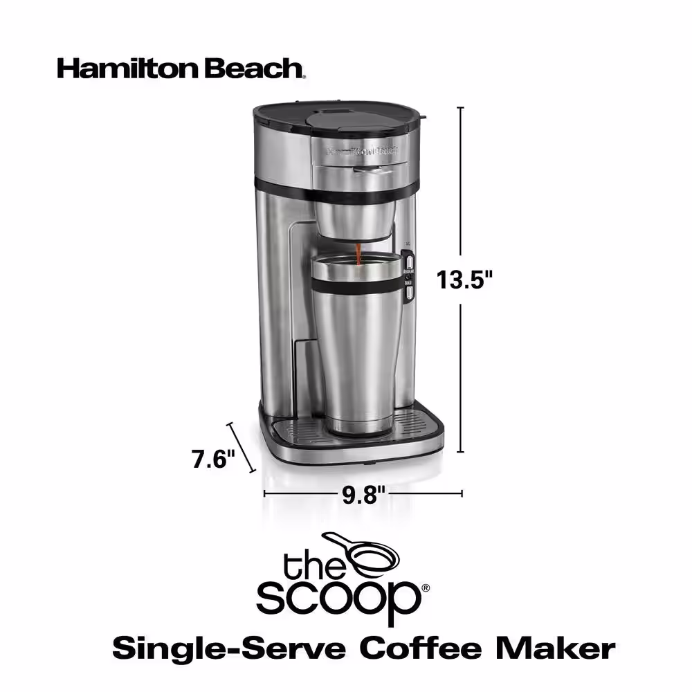 Hamilton Beach The Scoop 1. 75-Cup Stainless Steel Coffee Maker