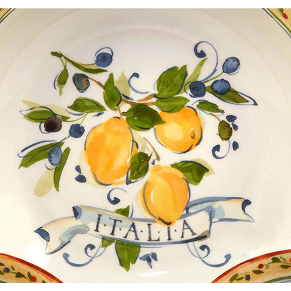 Certified International Italia 28 oz., 105 oz. 8 in., 12 in. Multicolor Stoneware Pasta Bowl (Set of 5)