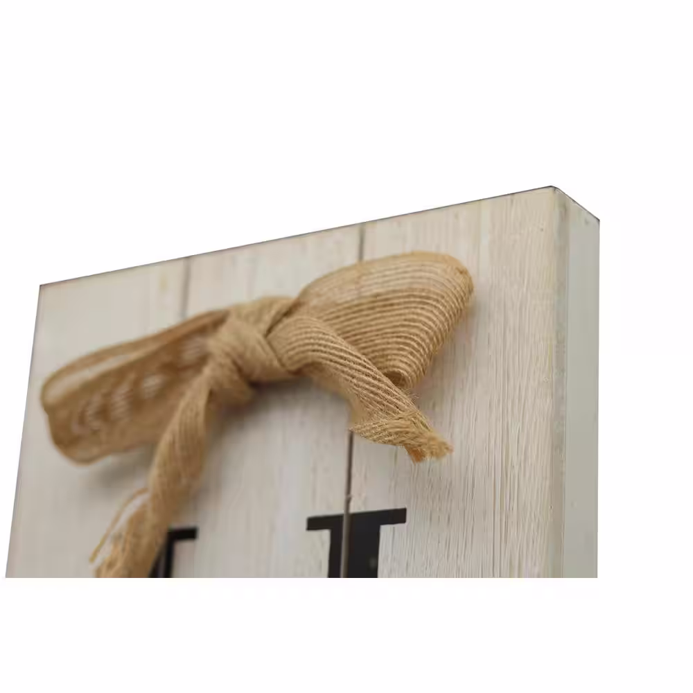 None Vertical Home Plaque with PVC Green Wreath Modern Farmhouse Wood Wall Decorative Sign