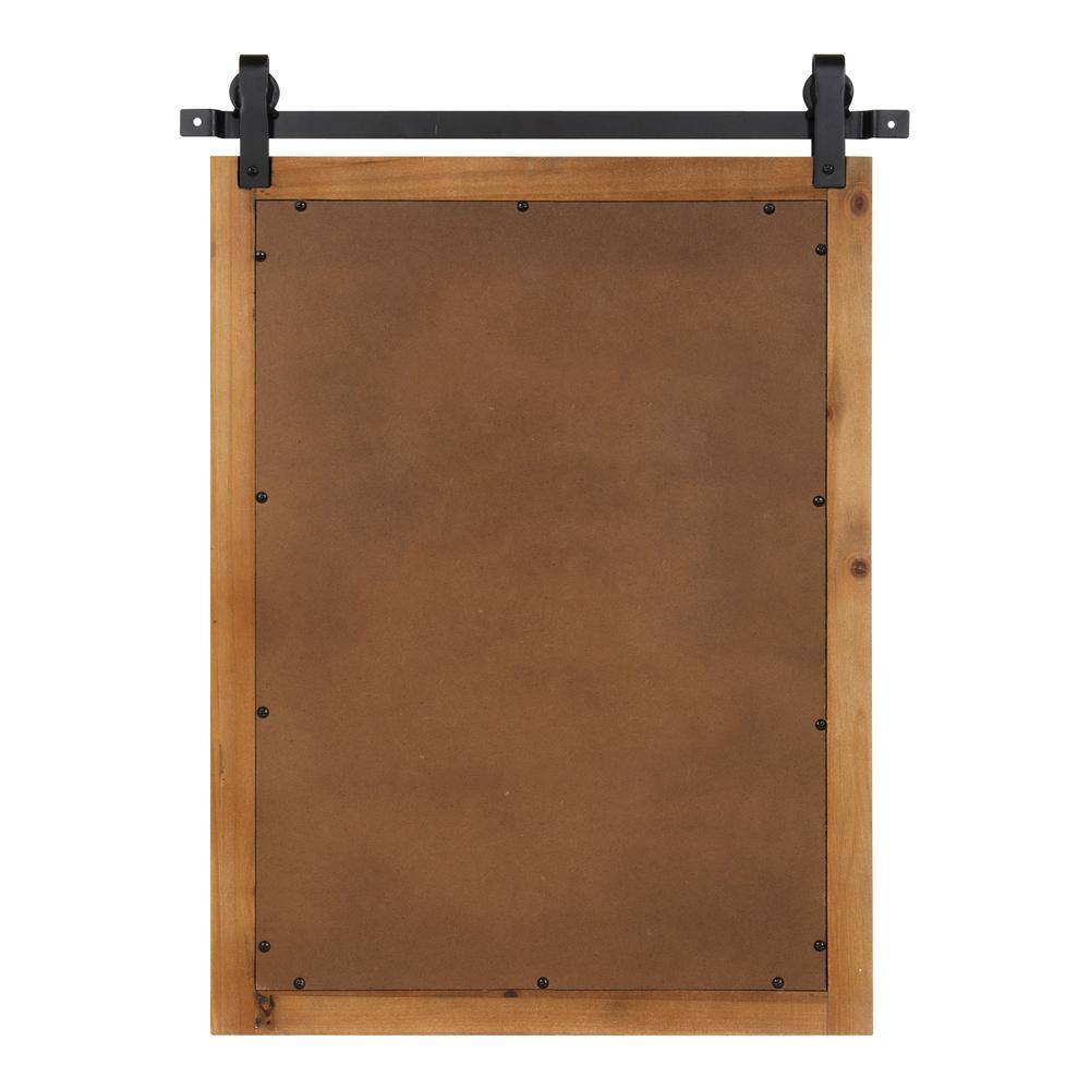 Kate and Laurel Cates 24 in. x 18 in. Classic Rectangle Framed Rustic Brown Wall Mirror