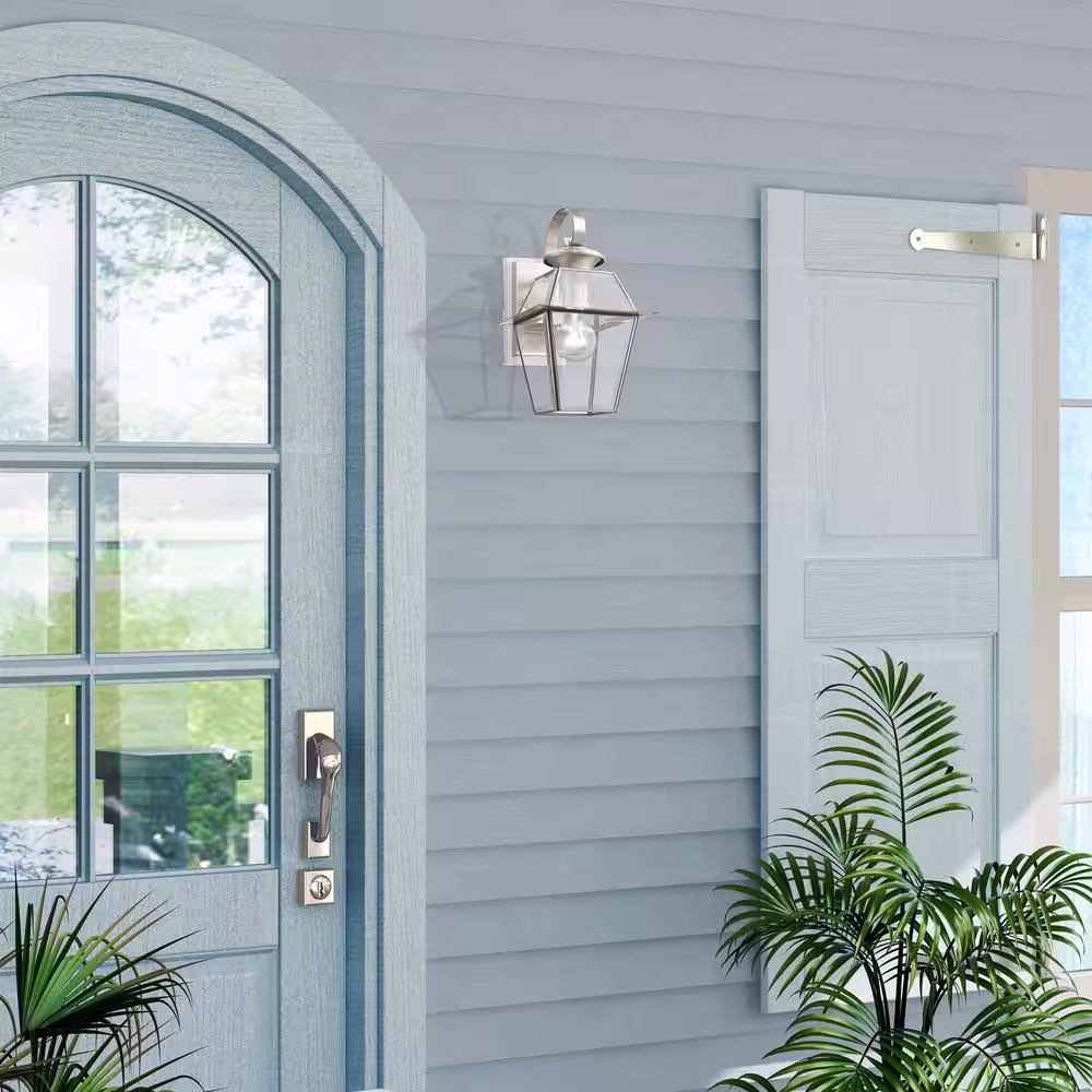 Livex Lighting Westover 1-Light Brushed Nickel Outdoor Wall Lantern Sconce