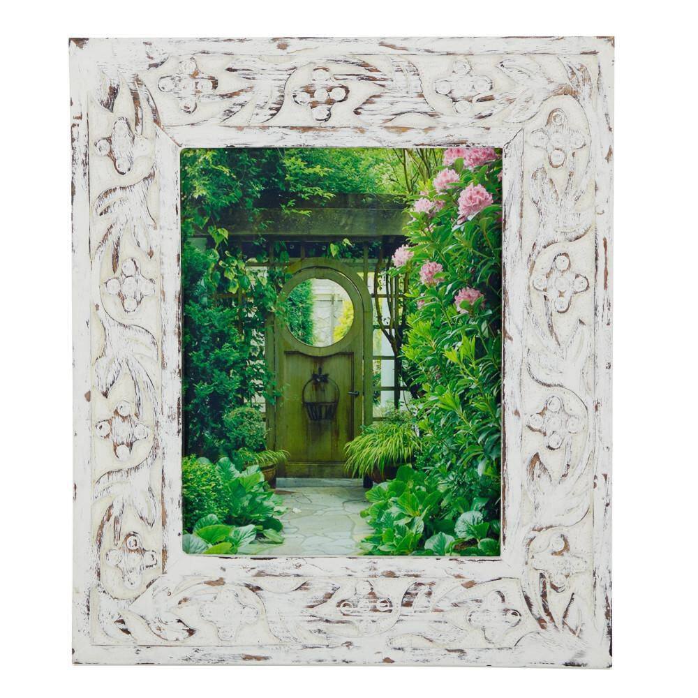 Litton Lane White Wood Farmhouse Photo Frame 15 in. x 13 in.