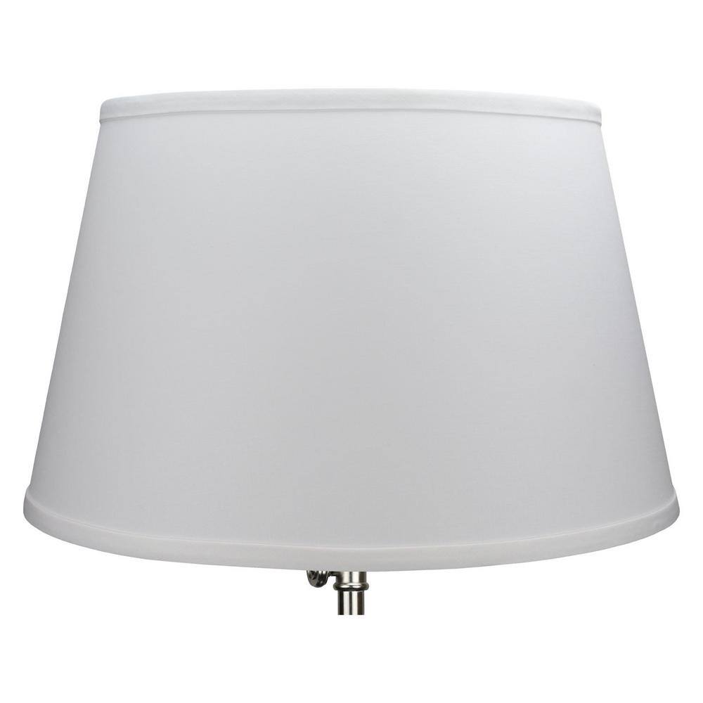 FenchelShades.com Fenchel Shades 12 in. Top Diameter x 16 in. Bottom Diameter x 10 in. Slant, Empire Lamp Shade - Linen White
