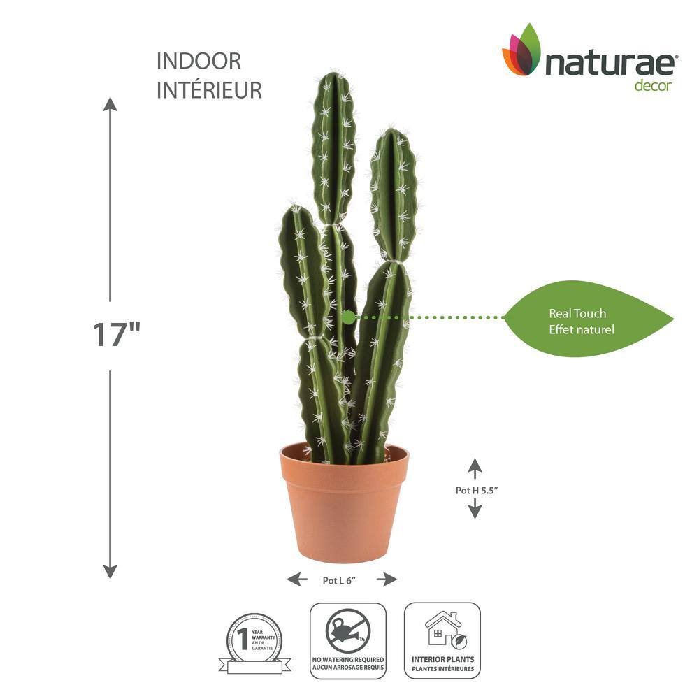 naturae decor Artificial 26 in. Mexican Cactus Plants in Terracotta Pot