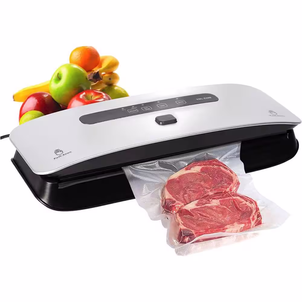 None Food Vacuum Sealer Machine Strong Suction Power Dry and Moist Mode Starter Kit for Food Preservation and Sous Vide