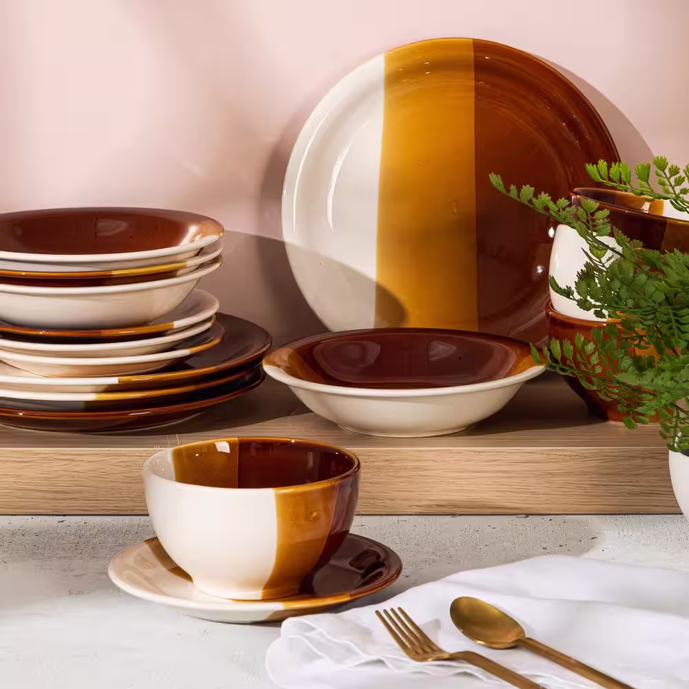 GIBSON HOME Yellowstone 16-Pcs Dinnerware Stoneware Set