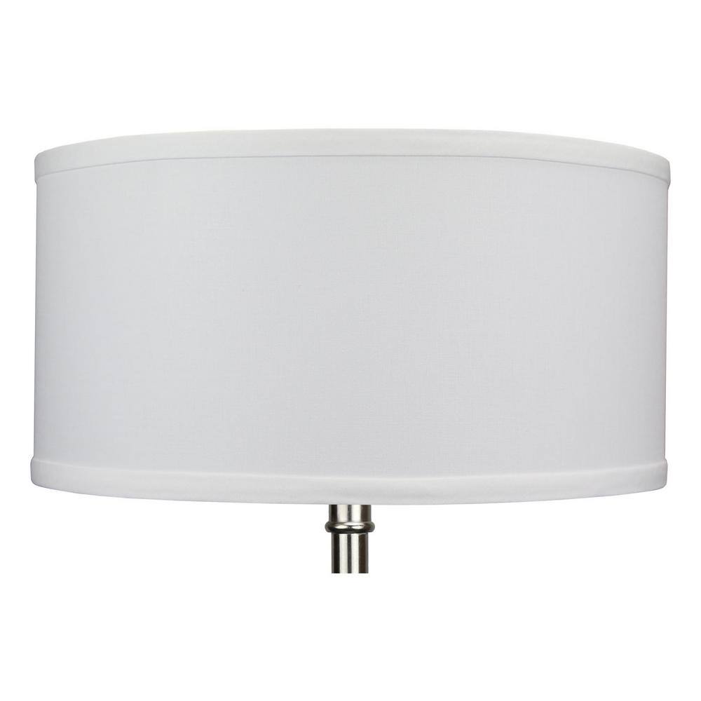 FenchelShades.com Fenchel Shades 14 in. Top Diameter x 14 in. Bottom Diameter x 7 in. Height, Drum Lamp Shade - Linen White
