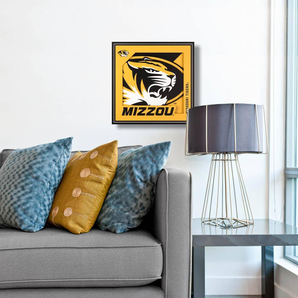 None NCAA Missouri Tigers 3D Logo Series Wall Art - 12x12