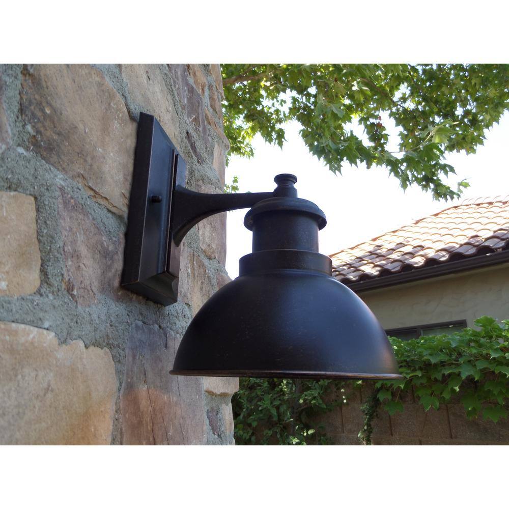 None 1-Light Oil Rubbed Bronze Outdoor Wall Mount Barn Light Sconce