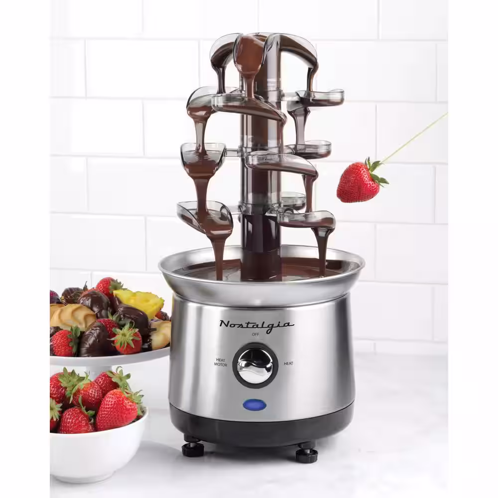 Nostalgia 1 qt. Stainless Steel Cascading Chocolate Fondue Pot