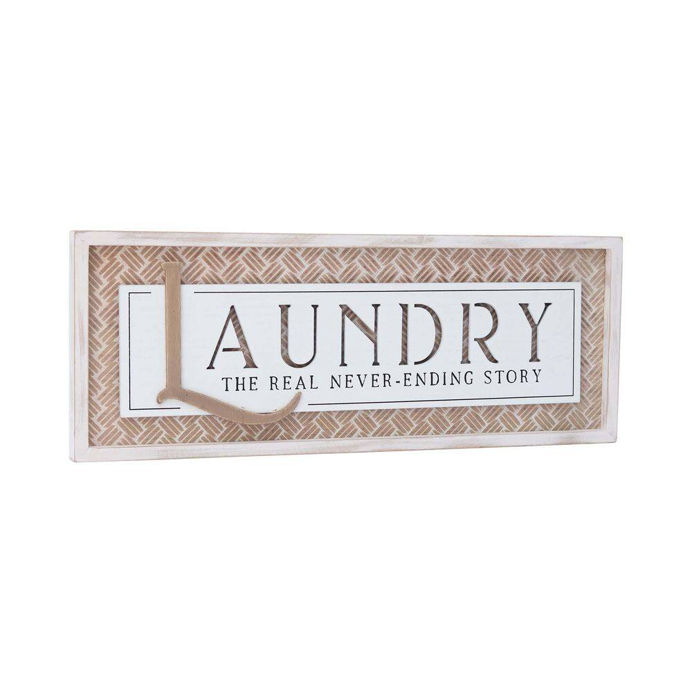 None Laundry The Real Never-Ending Story Wood Wall Decorative Sign