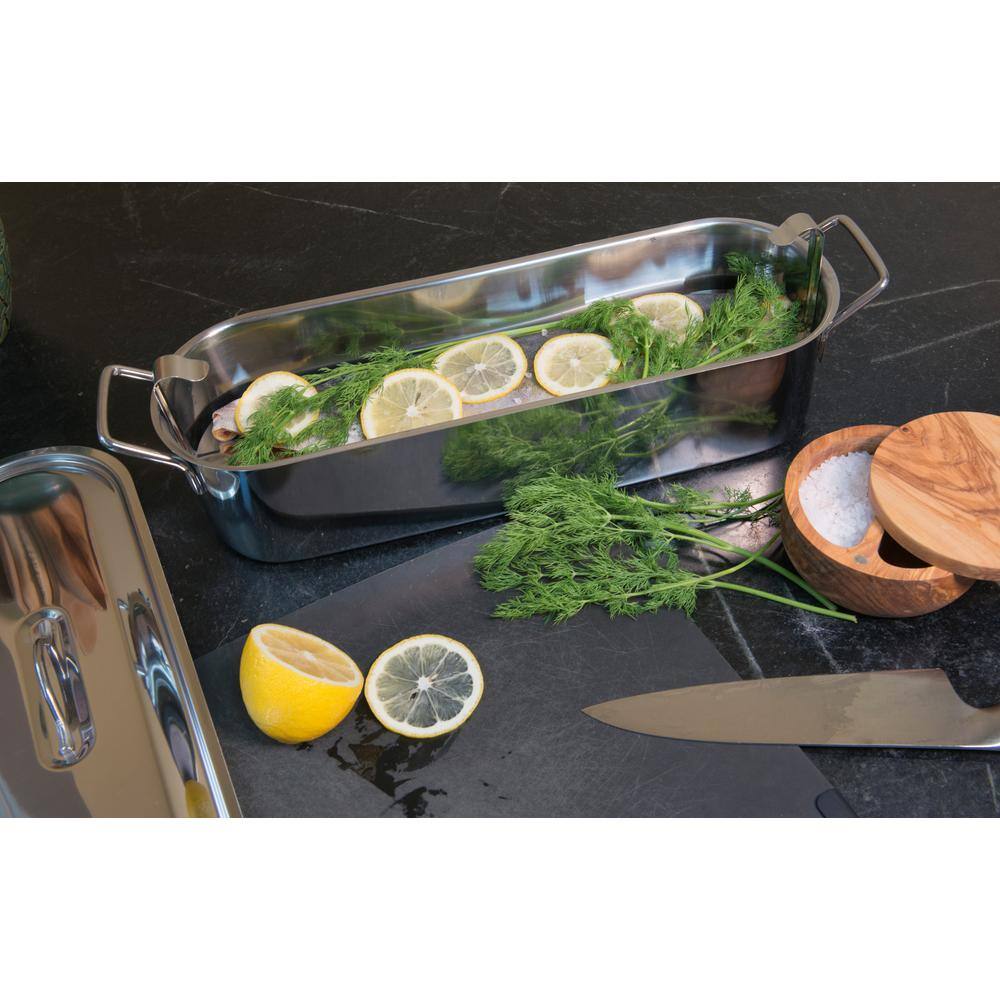 RSVP International Endurance 4-Piece 18 in. Fish Poacher Set with Lid