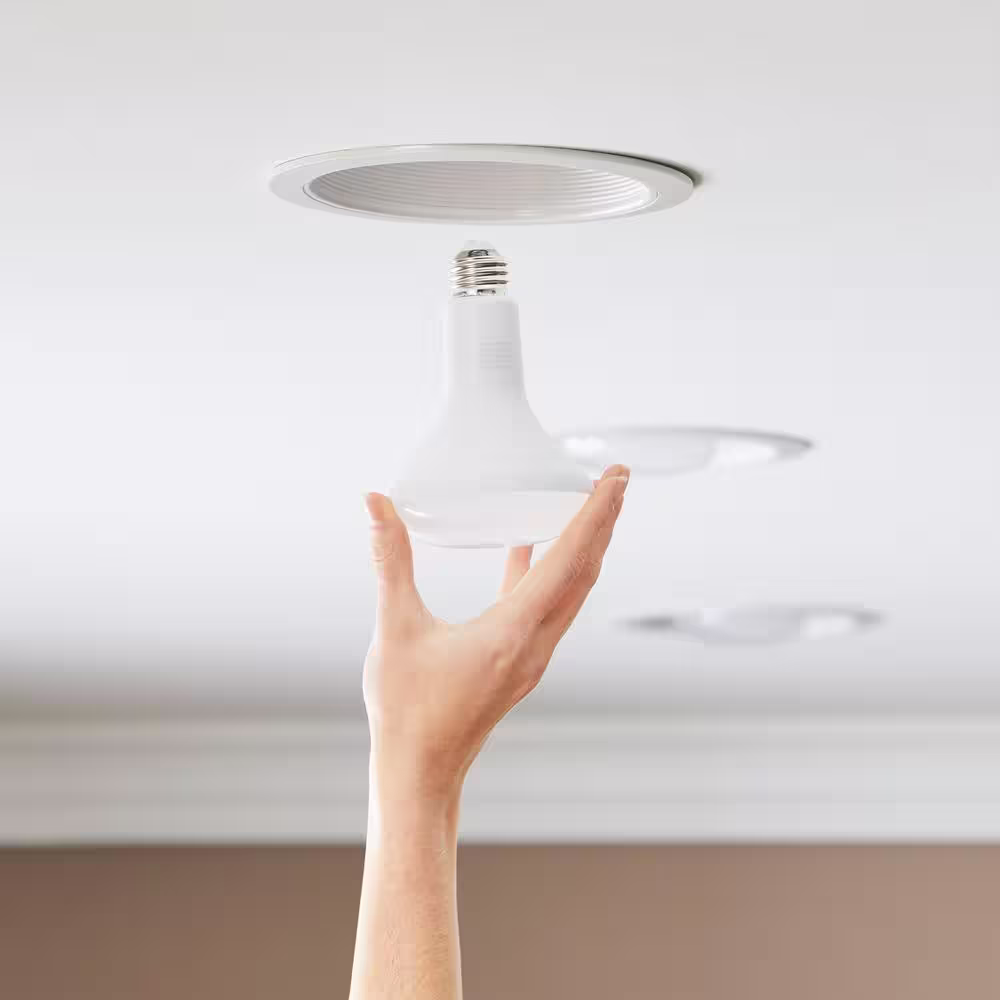 None 65-Watt Equivalent BR30 Dimmable Flood LED Light Bulb Soft White (12-Pack)