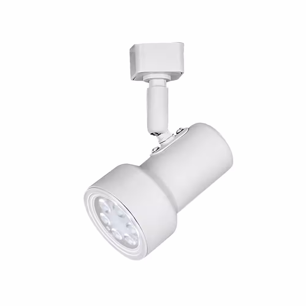 Hampton Bay 1-Light White Integrated LED Linear Track Lighting Mini Step Head