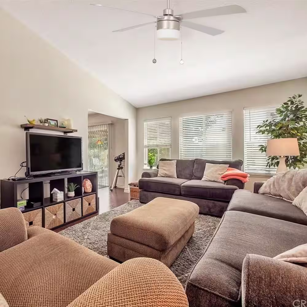 CARRO Alrich 52 in. LED Indoor Brushed Nickel Ceiling Fan with Light Kit and Pull Chain