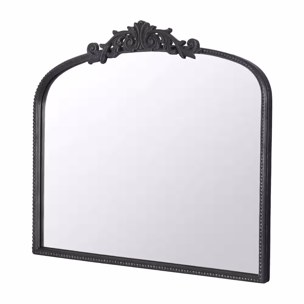 None 31.2 in. H x 40 in. W Arch Iron Black Mirror