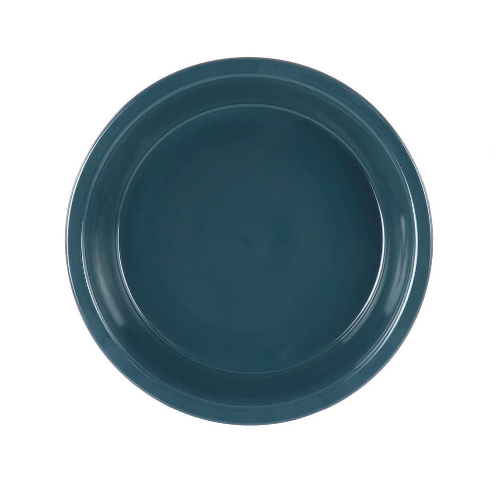 Laurie Gates 10 Inch Wax Relief Stoneware Tierra Pie Dish in Blue