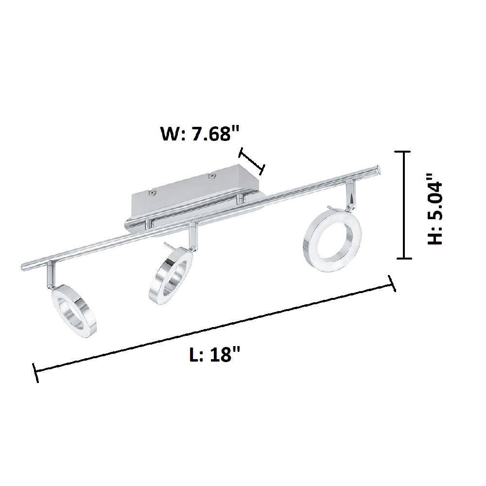 Eglo Naudella 1.5 ft. Chrome Integrated LED Track Lighting Kit