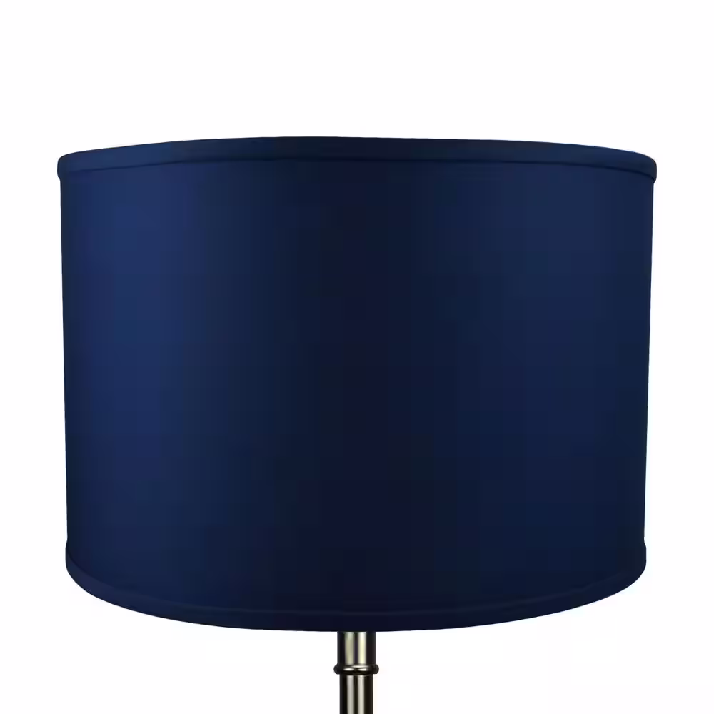 FenchelShades.com Fenchel Shades 18 in. Top Diameter x 18 in. Bottom Diameter x 12 in. Height Drum Lamp Shade - Linen Navy Blue