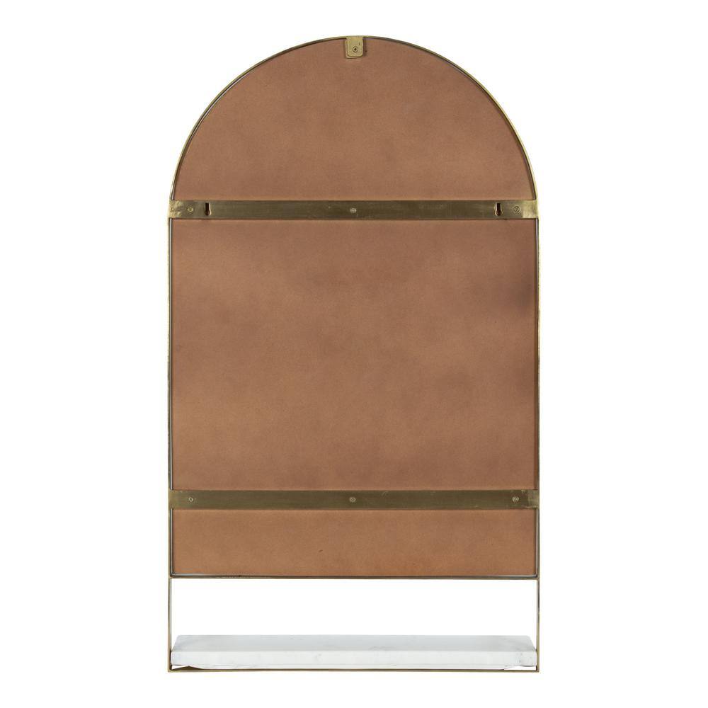 Kate and Laurel Chadwin 34.25 in. x 20 in. Modern Arch Gold Framed Decorative Wall Mirror