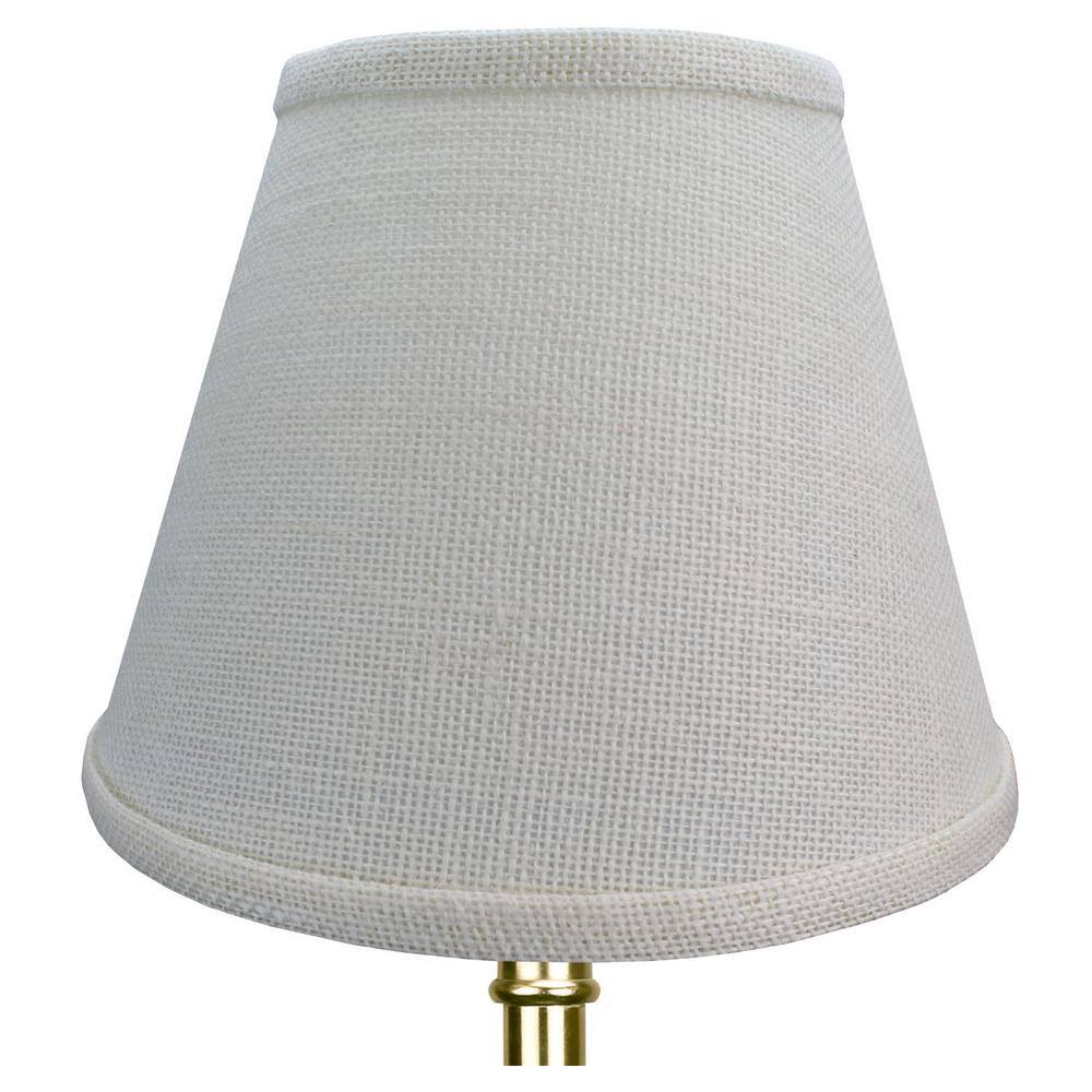 FenchelShades.com 5 in. Top Diameter x 9 in. Bottom Diameter x 7 in. Slant Burlap Off White Empire Lamp Shade