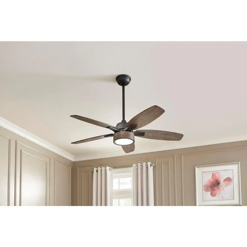 Home Decorators Collection Parkridge 52 in. LED Natural Iron Ceiling Fan With Light and Remote Control