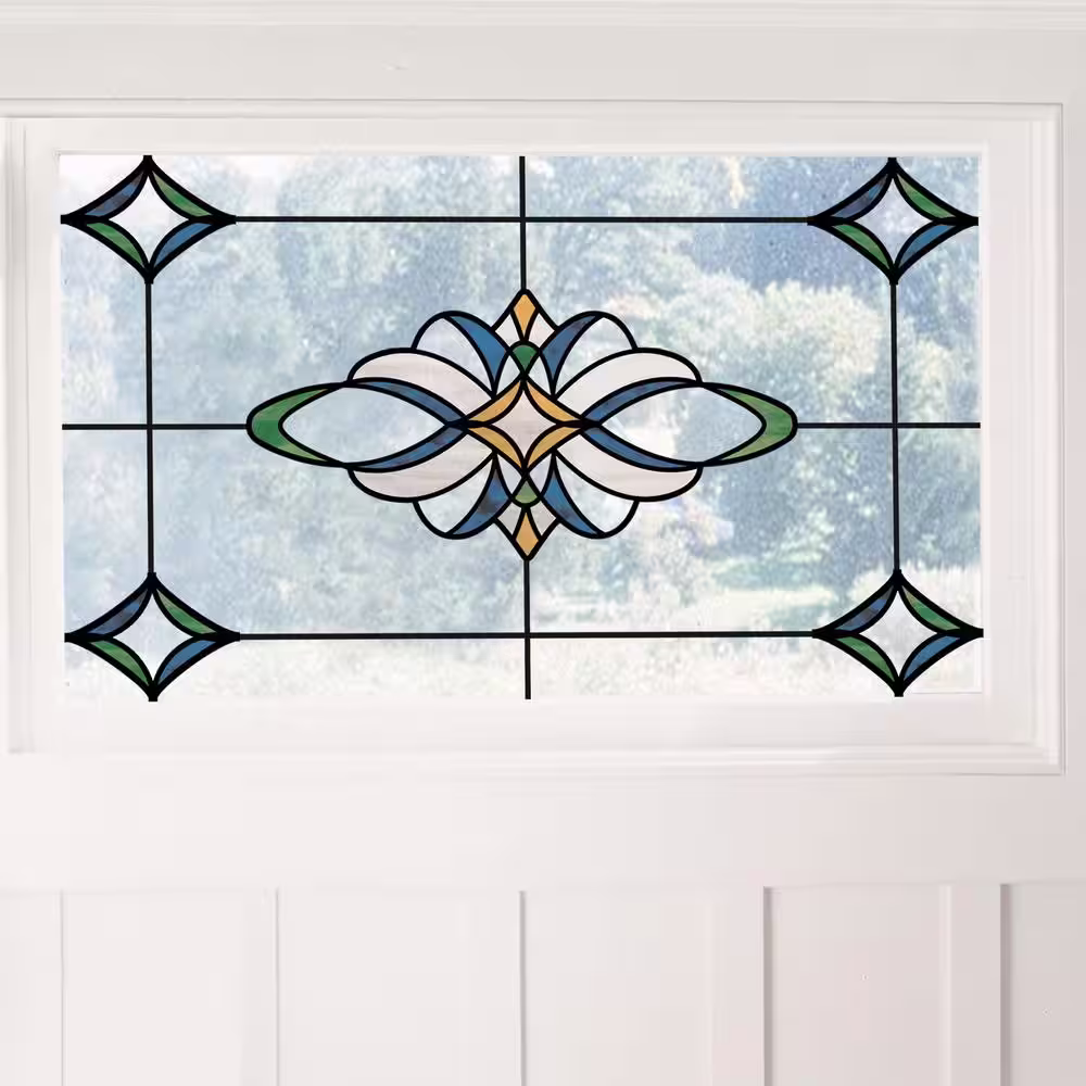 InHome Blue Meriden Stained Glass Wall Decal (Set of 2)