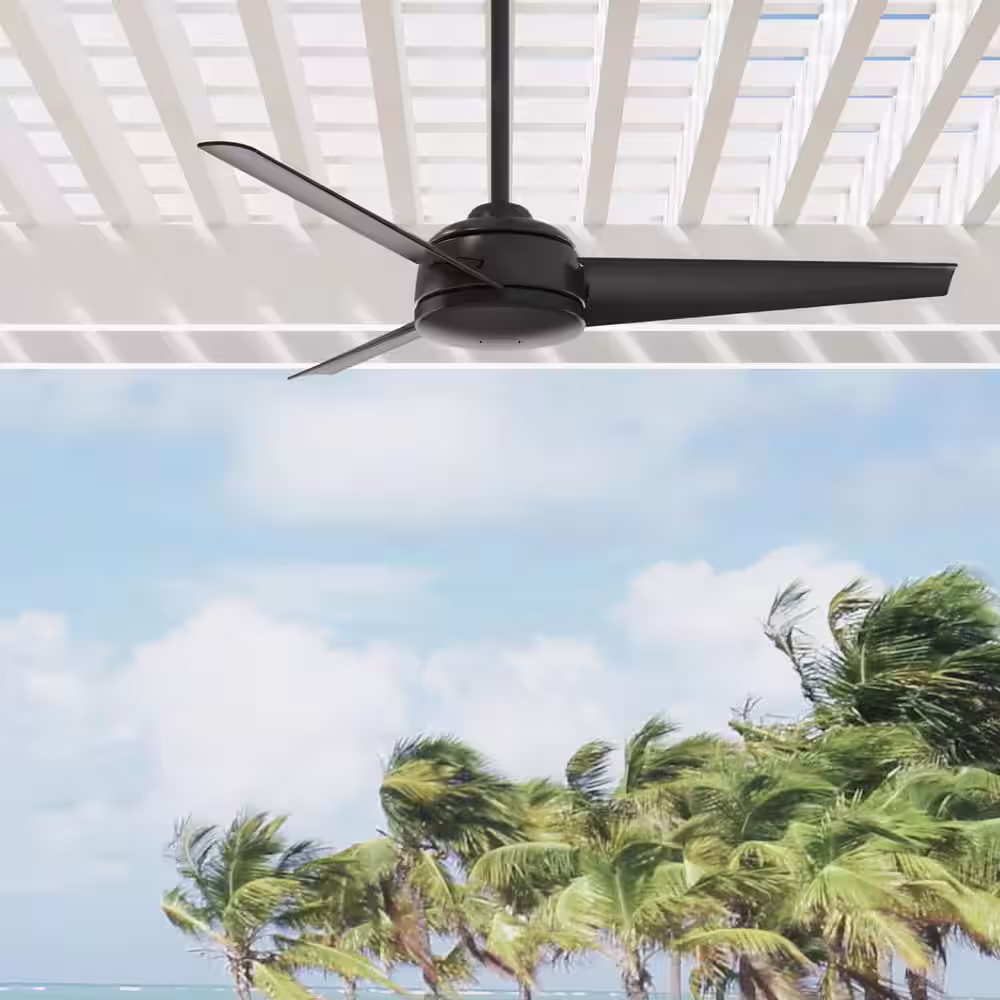 Hunter Trimaran 52 in. Outdoor Matte Black Ceiling Fan with Wall Control Included