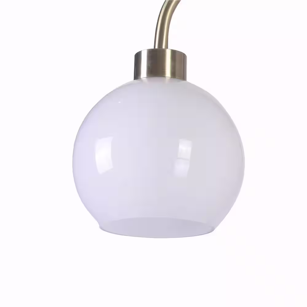 Hampton Bay Highstone 27 in. Antique Brass Indoor Table Lamp with Opal Globe Shade