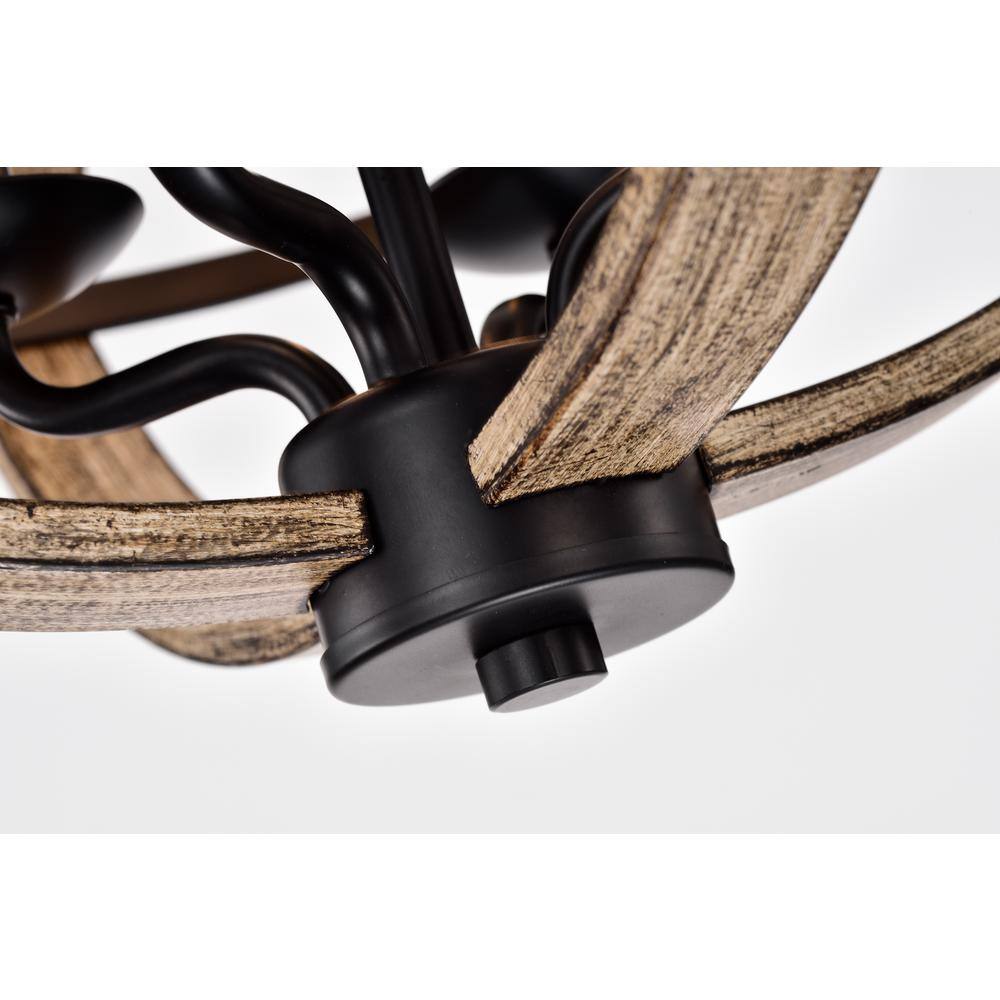 WAREHOUSE OF TIFFANY Ricky 12.9 in. 4-Light Black Indoor Semi-Flush Mount Light with Light Kit