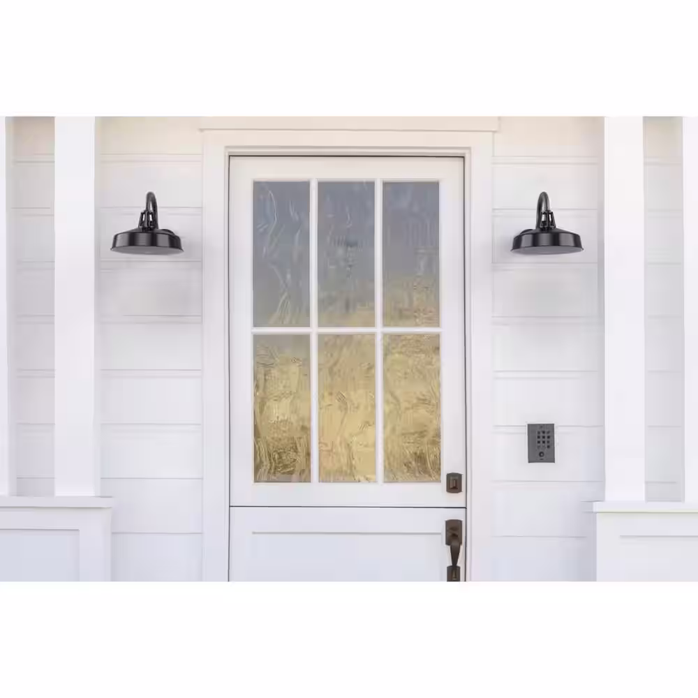 Progress Lighting Perry Court 1-Light Gloss Black Outdoor Wall Lantern