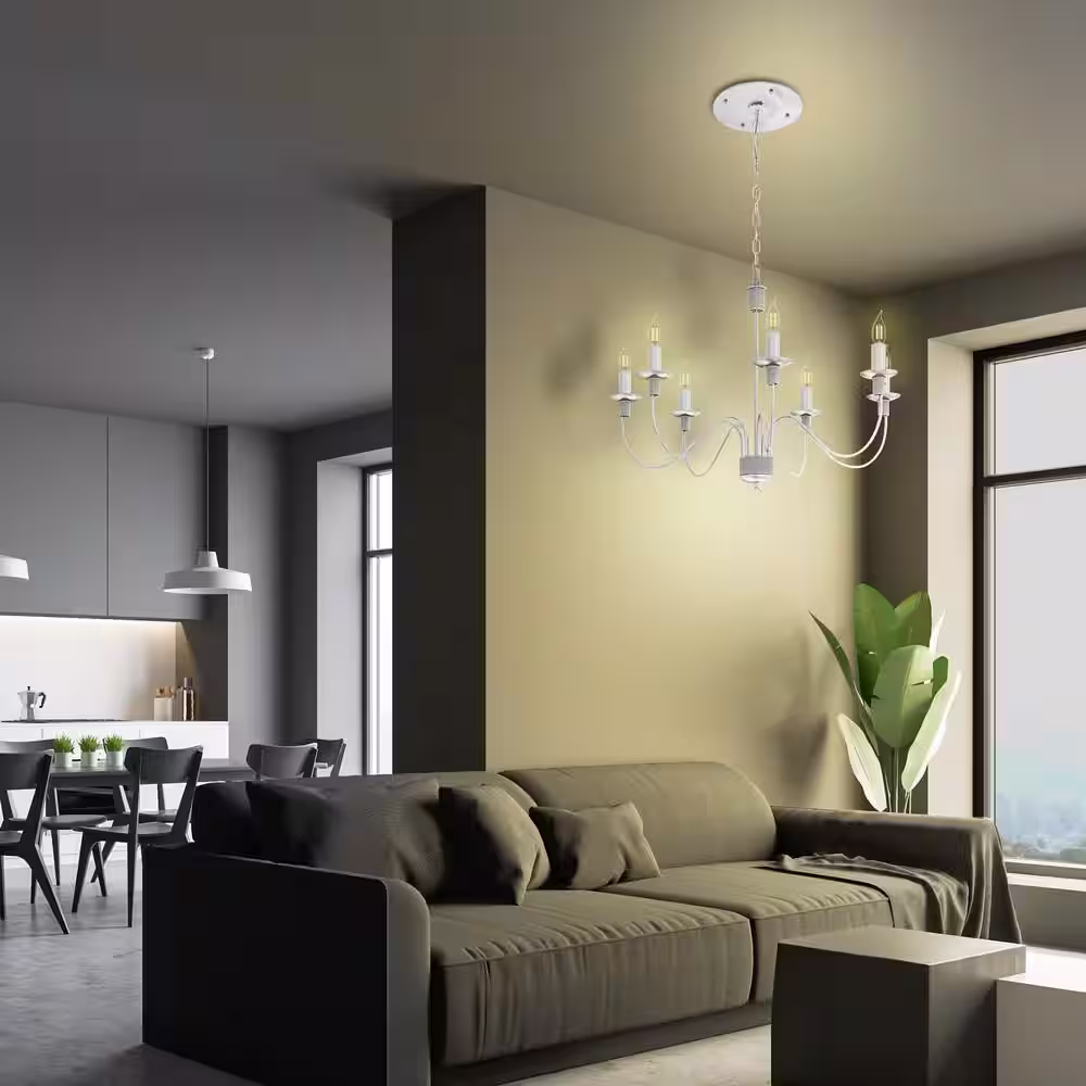 Feit Electric 60-Watt Equivalent BA10 Smart Home Wi-Fi Wireless Dimmable E12 Candelabra LED Light Bulb, Soft White 2700K (4-Pack)