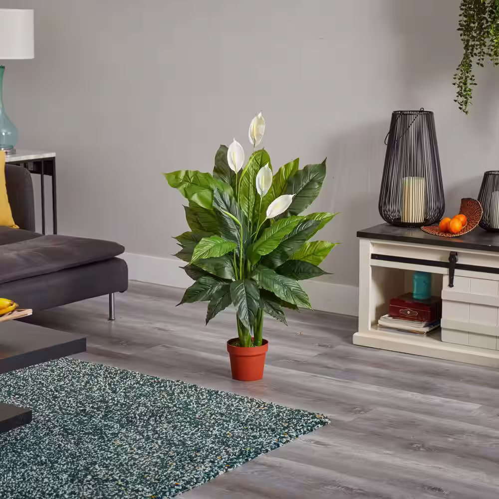 Nearly Natural 42 in. Spathiphyllum Artificial Plant (Real Touch)