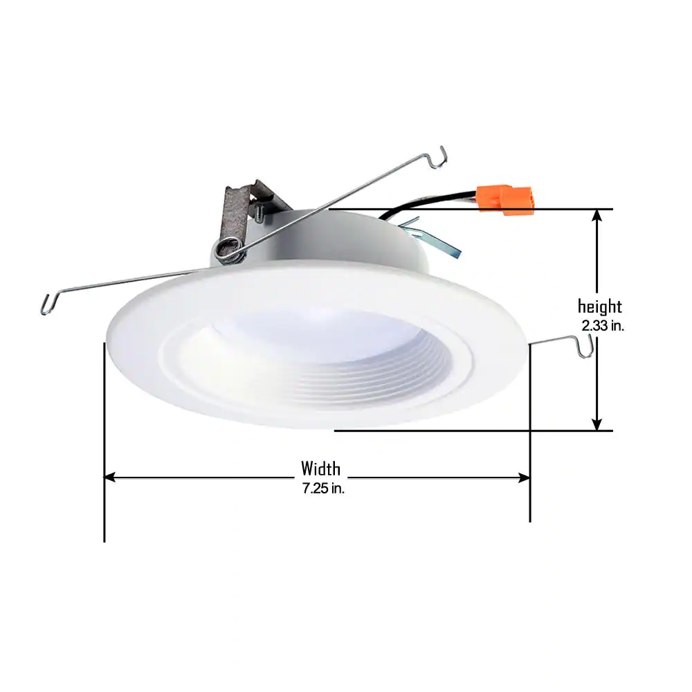 HALO RL 5 in. and 6 in. 2700K CCT Integrated LED White Recessed Light Retrofit Trim 90 CRI, Title 20 Compliant (6-Pack)