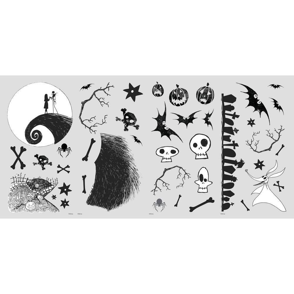 RoomMates Black and White and Grey the Nightmare Before Christmas Jack and Sally Wall Decals