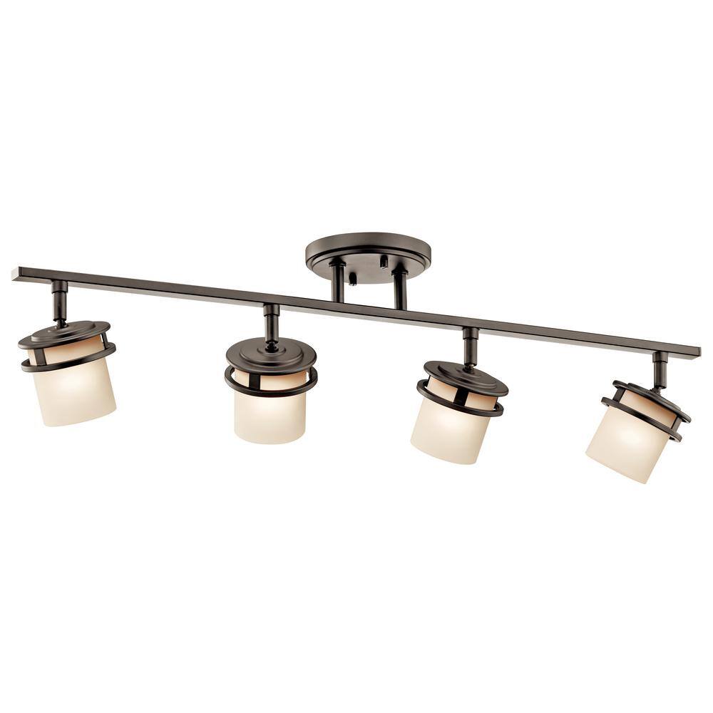 KICHLER Hendrik 2.5 ft. 4-Light Olde Bronze Halogen Ceiling Mounted Hard Wired Track Lighting Kit