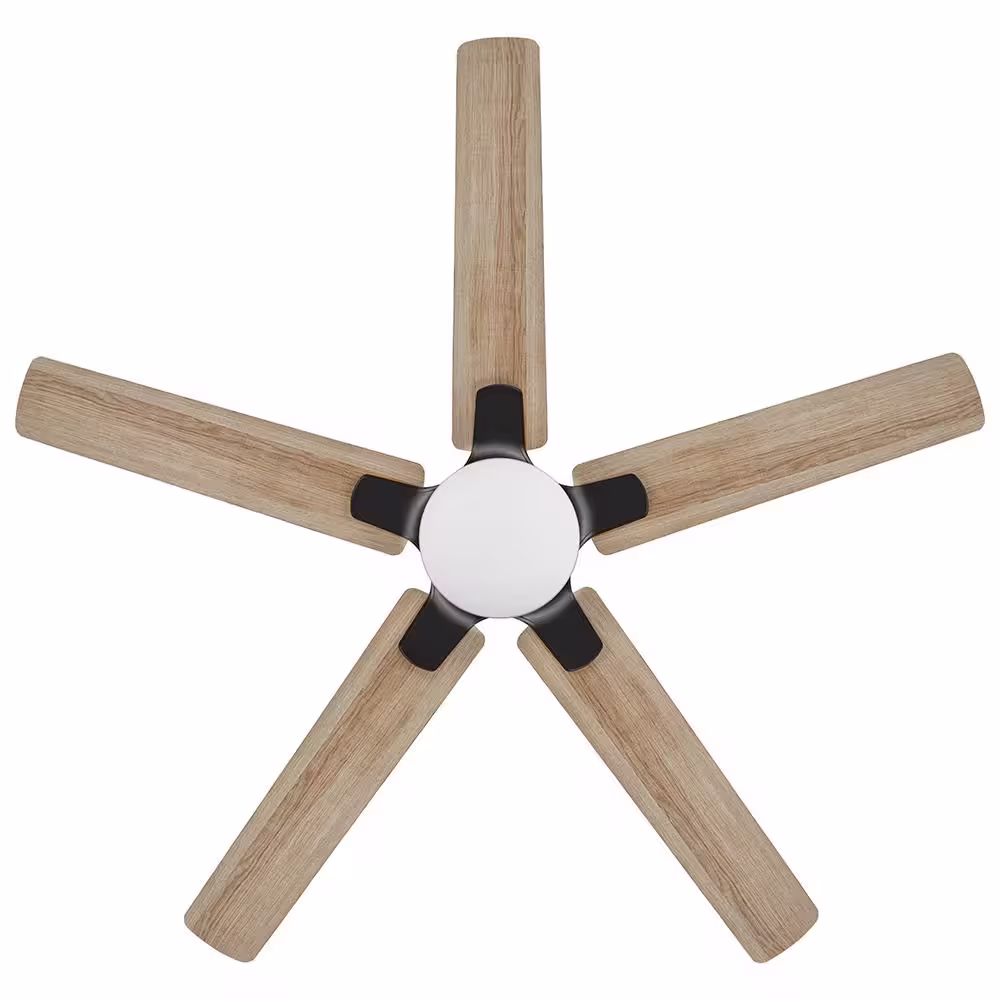 Home Decorators Collection Greenhaven 60 in. White Color Changing LED Matte Black Smart Ceiling Fan with Light Kit and Remote Powered by Hubspace