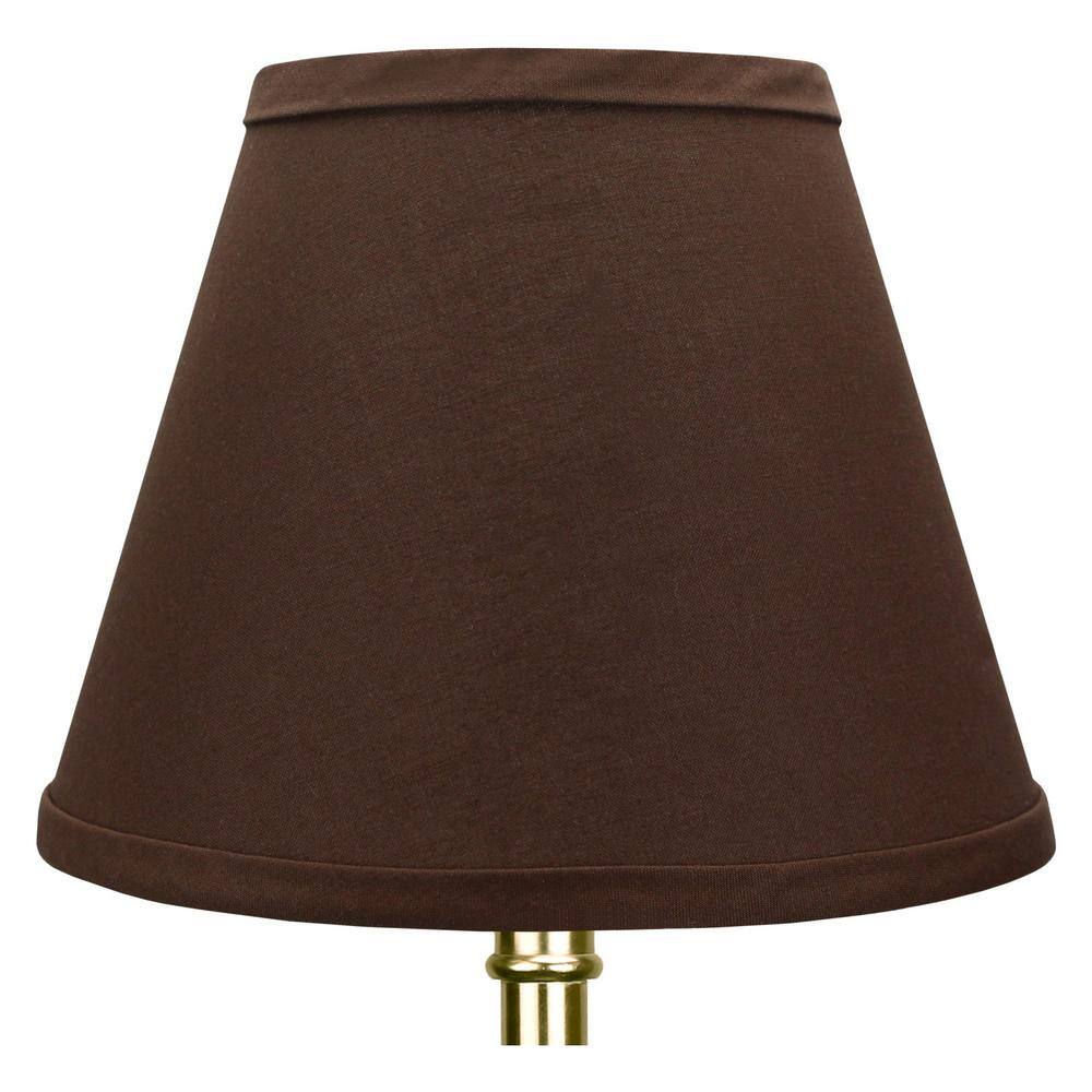 FenchelShades.com 5 in. Top Diameter x 9 in. Bottom Diameter x 7 in. Slant Linen Coffee Empire Lamp Shade