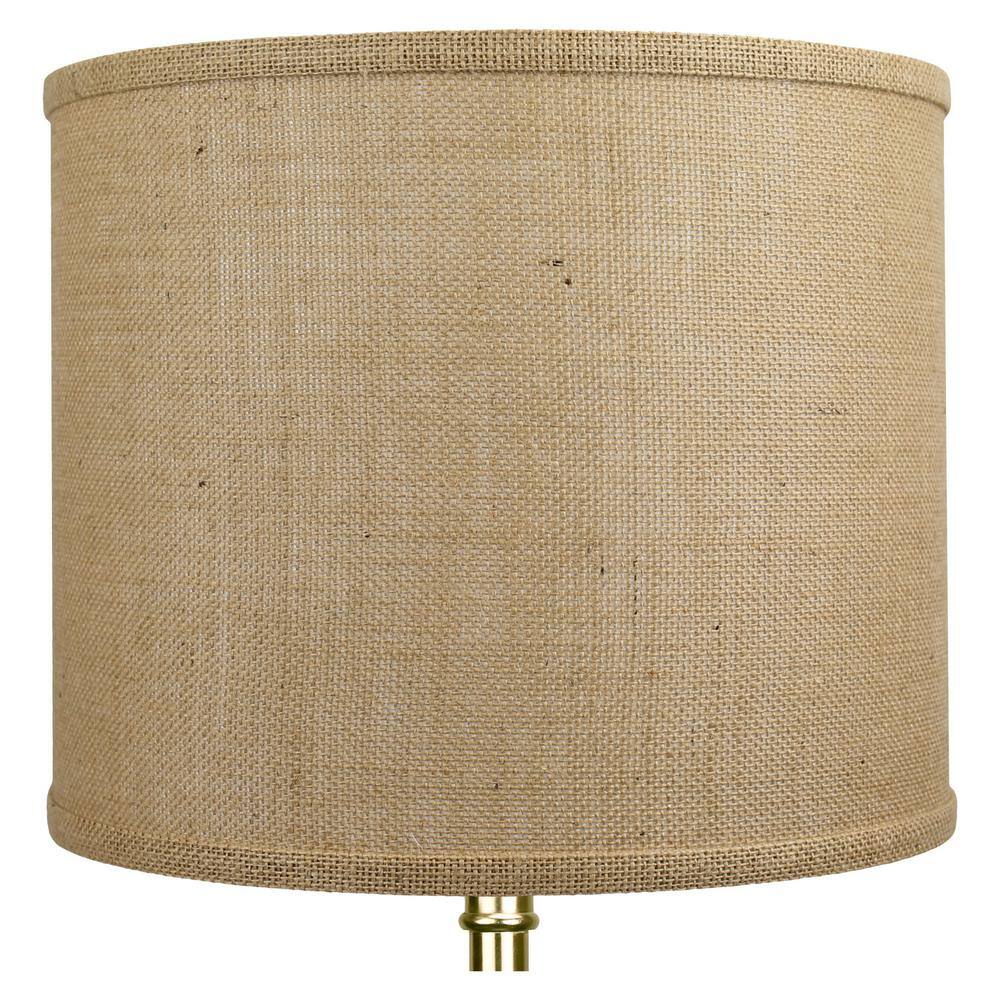 FenchelShades.com 12 in. Top Diameter x 10 in. H x 12 in. Bottom Diameter Burlap Natural Drum Lamp Shade