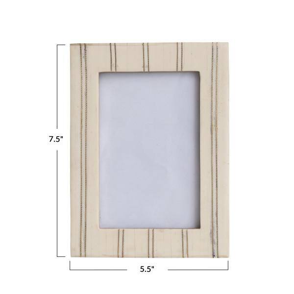 None 4 in. x 6 in. Cream and Gold Picture Frame