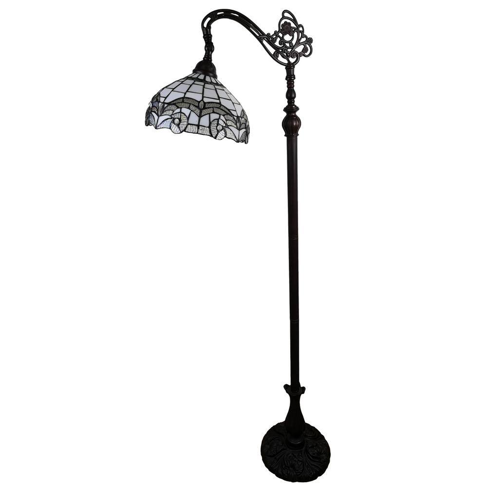Amora Lighting 62 in. Tiffany Style Reading Floor Lamp