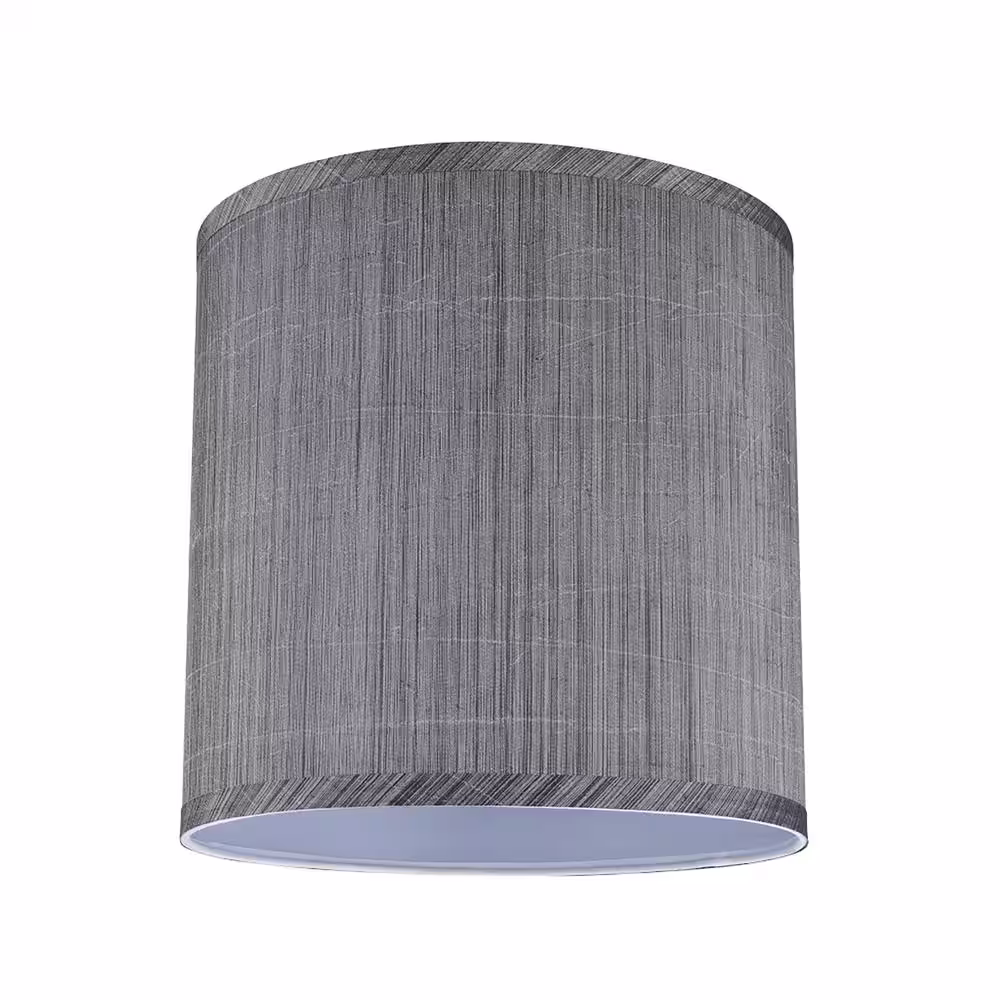 Aspen Creative Corporation 10 in. x 10 in. Grey and Black and Striped Pattern Hardback Drum/Cylinder Lamp Shade